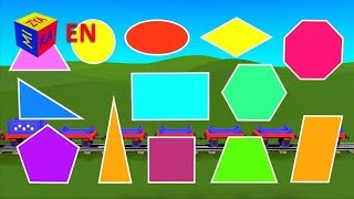 Learn 2D shapes with ChooChoo Train part 1 Shapes for kids kindergarten and students of grade 1 [upl. by Darian]