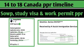 1418 Oct Canada ppr timeline today  Sowp study visa work permit and sowp ppr timeline today [upl. by Marillin]