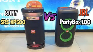 🔥Sony SRSXP500 vs JBL PartyBox 100 Party Speakers 80vol  Bass Sound Test💥❤ [upl. by Woodson]