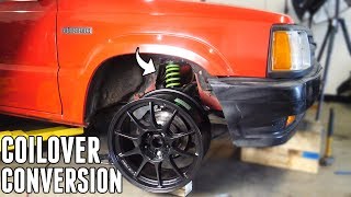 DRIFT TRUCK Front Coilover Conversion  Pt 7 [upl. by Yemaj]