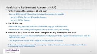 Introduction to your Healthcare Retirement Account HRA and Wageworks  NCRO Insurance Committee [upl. by Merla]