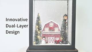 Explore our Black Frame Christmas Village Water Lantern Duallayered lighted water lantern [upl. by Hailey]