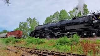 UP Big Boy 4014 helps a stalled freight train in Blair Ne [upl. by Jannel]