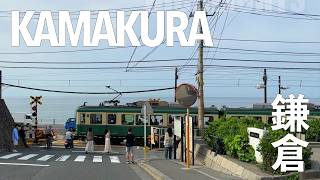 鎌倉  Kamakura Enoden Train Line Seaside and Temple Walk [upl. by Halilad162]