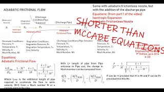 Adiabatic Frictional Flow  Shorter than McCabe Equations COMPRESSIBLE FLOW [upl. by Nerol]