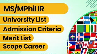 MPhil In IR In Pakistan  MPhil IR Eligibility Criteria  MPhil IR Admission 2022 [upl. by Fesuoy]