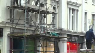 Scaffolders seen working on the Kings Road London UK 17th Decembe 2011 [upl. by Lorilee]