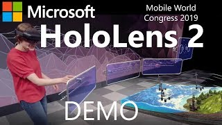 Microsoft HoloLens 2 Demo  Mobile World Congress 2019 Julia Schwarz hololens2 [upl. by Desimone327]