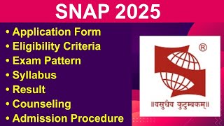 SNAP 2025  Application form Eligibility Criteria Exam Date Syllabus Exam Pattern [upl. by Nerro]