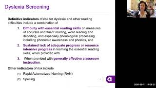 Stollar  Dyslexia Screening and the Use of Acadience Reading K6 [upl. by Beeck]