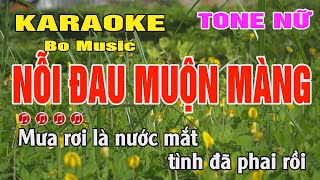 Karaoke Nỗi Đau Muộn Màng Tone Nữ  Dm  Bo Music [upl. by Aeslek]