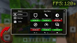 The best UI pack for mcpe 121121 Mod menu  FPS BOOST [upl. by Joel]