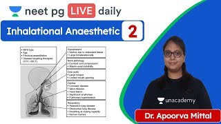 Inhalational Anesthestic L 2 Unacademy NEET PG  Dr Apoorva Mittal [upl. by Aterg53]