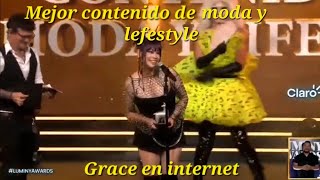 Grace en internet ganadora como quotMejor contenido de moda y lifestylequot en los Luminy Awards [upl. by Luhey883]