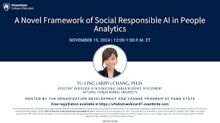 Webinar 47 A Novel Framework of Socially Responsible AI in People Analytics [upl. by Rifkin]