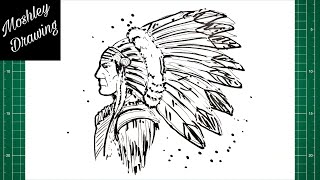 How to Draw a Native American Chief [upl. by Ahsiemak325]