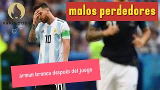 Incidente entre argentina y francia después de perder el partido en los juegos olimpicos [upl. by Elyrehc]