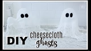 DIY CHEESECLOTH GHOSTS  HALLOWEEN DECOR [upl. by Hibbitts149]