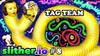 SLITHERio 8 EAT MY DOTS QUICK Father amp Son Tag Team FGTEEV Duddy amp Chase Multiplayer Server [upl. by Yrahcaz]