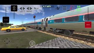 Rare double Amtrak set with private car at the rear trying to get on train as well [upl. by Prochora]