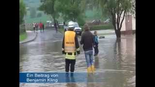 Hochwasser Regen überflutet Teile von Mühlhausen und Berge [upl. by Hashim608]