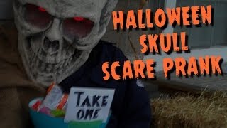 HALLOWEEN SKULL SCARE PRANK on trick or treaters [upl. by Ardni]