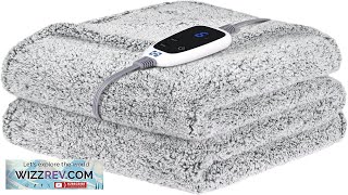 SEALY Electric Blanket Heated Throw 50quotx60quot Soft Double Sherpa Super Cozy Review [upl. by Avie]