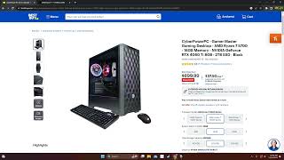 CyberPowerPC  gaming pc  Ryzen 7 5700  16GB Memory  RTX 4060 Ti 8GB 899 WORTH IT [upl. by Katsuyama]