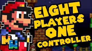 8 YOUTUBERS 1 CONTROLLER  Super Mario World [upl. by Malkah]