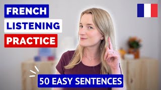 NEW French Listening Practice  50 EASY French Sentences  October [upl. by Abbub]