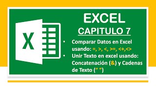 Comparar datos y Unir texto en excel con Operadores de Comparacion y Texto amp y comillas [upl. by Coco601]