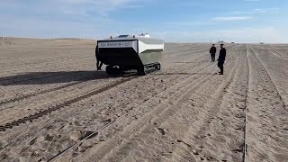 Robot aids desert cultivation of apocynum in Xinjiang [upl. by Rovaert]