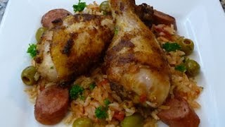 Arroz con Pollo Y Salchichas Longaniza Receta how to [upl. by Tyne]