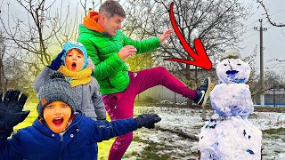 TATA a DISTRUS omul de ZĂPADĂ❌😨 Prima ZĂPADĂ vlog❄ [upl. by Ainosal340]