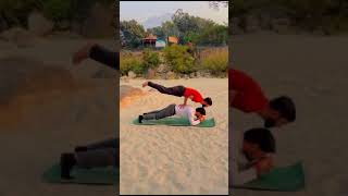 🧘‍♂️🧘‍♂️🧘‍♂️🥰 yogs rishikeshyoga love yogalifestyle hardwork balancingpose [upl. by Aiello]