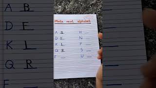 prayanam YouTube channelEnglish worksheet kg kidswrite next alphabet [upl. by Jamima126]