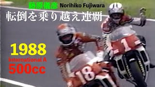 1988 GP500 総集編 終盤戦 quot世界GP帰りの藤原儀彦は全日本選手権２連覇目前のSUGOでまさかの転倒” [upl. by Salta625]