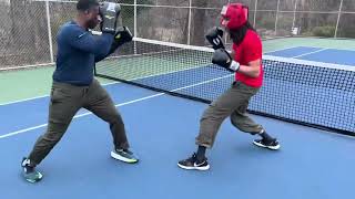 Boxing 19 Boxing combo sparring boxingworkout kickboxingworkout boxingtraining  boxing ￼ [upl. by Arocahs]