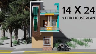 14 BY 24 HOUSE PLAN  14X24 HOME DESIGN  1424 GHAR KA NAKSHA [upl. by Ettenaej]