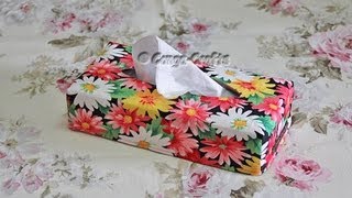 49  DIY Wendehülle für Tücherbox Kosmetiktücherbox  Hülle reversible Cover tissue box sewing [upl. by Boeschen]