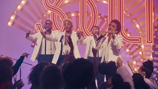 Bruno Mars amp Anderson Paak as Silk Sonic  Smokin Out The Window LIVE BET Soul Train Awards 2021 [upl. by Lilhak]