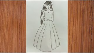 how to draw a girl step by step  easy beautiful girl drawing [upl. by Mcknight]