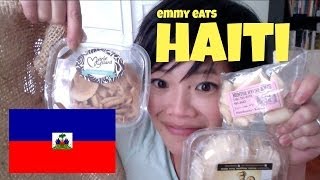 Emmy Eats Haiti  tasting Haitian sweets [upl. by Aldarcy]