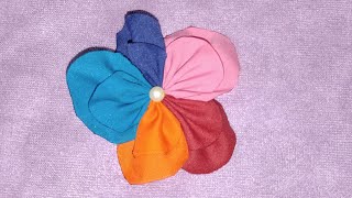 Colourfull Fabric flowers Handmade cloth flower [upl. by Ecirad370]