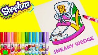 Shopkins Sneaky Wedge Coloring Page with Crayola Markers and Disney Princess [upl. by Aire625]