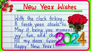 Happy New Year 2024 wishes messages greetings  Happy New Year messages in English [upl. by Nared]