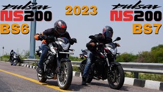 New Bajaj Pulsar NS200 BS7 vs Old NS200 BS6 Drag Race [upl. by Backer]