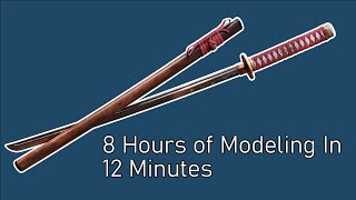 Katana In Blender  Chill Modeling Timelapse [upl. by Lytsirk]