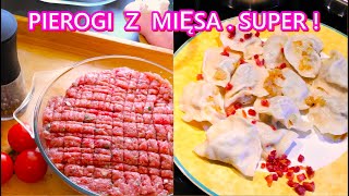 pierogi BŁYSKAWICZNE Z MIĘSEM MIELONYM PYSZNE babciabozenkagotuje 🧡💥 2 część doNr 1😋nr134 [upl. by Oremar]