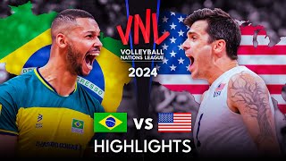 🇧🇷 BRAZIL vs USA 🇺🇸  Highlights  Mens VNL 2024 [upl. by Sy]